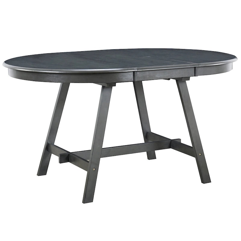 Table à manger ronde extensible en bois avec pieds en hévéa