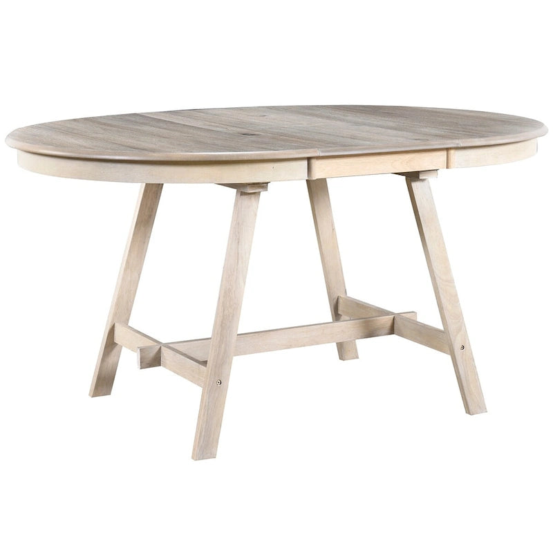 Table à manger ronde extensible en bois avec pieds en hévéa