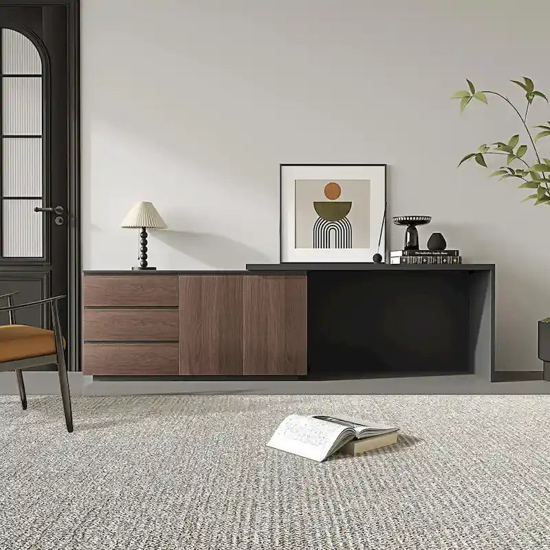 Bureau d'angle extensible avec tiroirs et armoire pour bureau à domicile